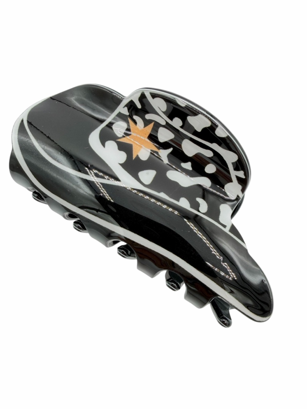 Cowboy Hat Hair Clip Black New